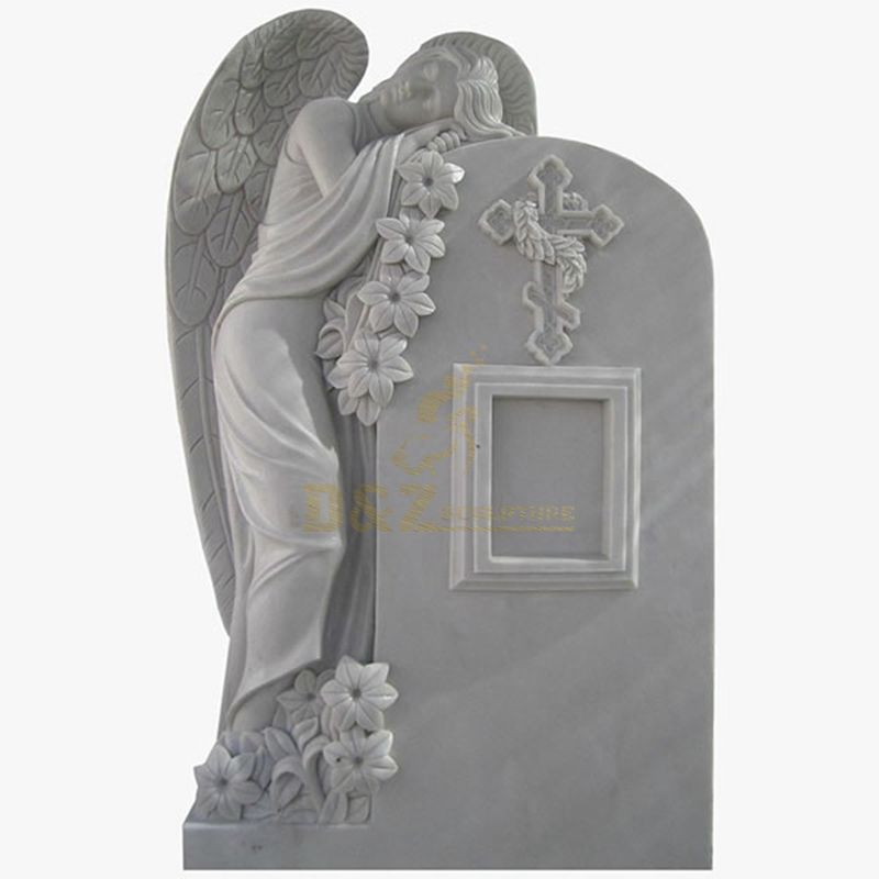 Granite Angel Wings Heart Tombstone