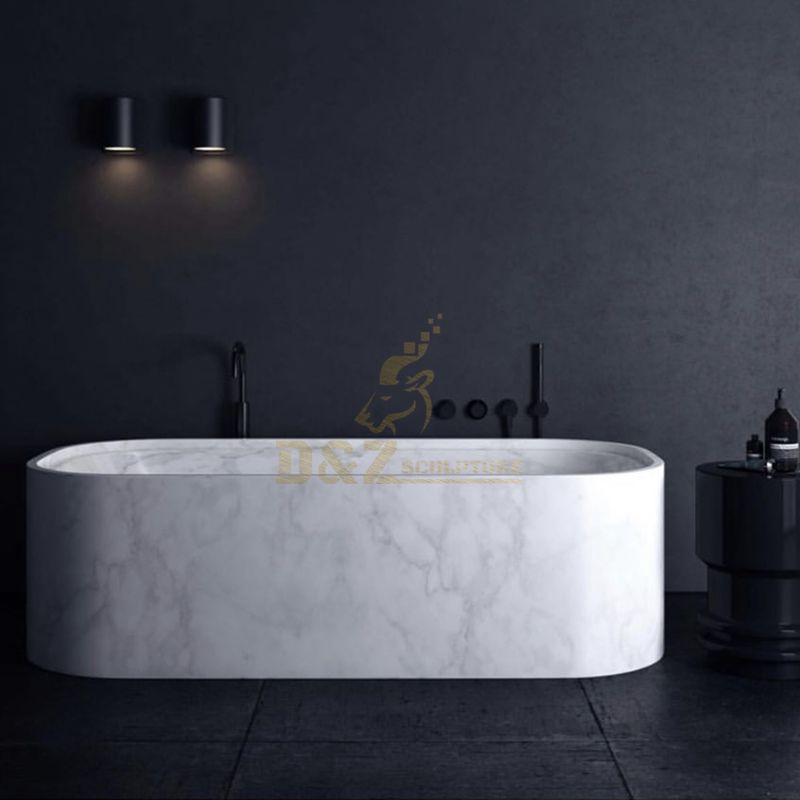 Durable Classical Freestanding Round Stone Bathtub