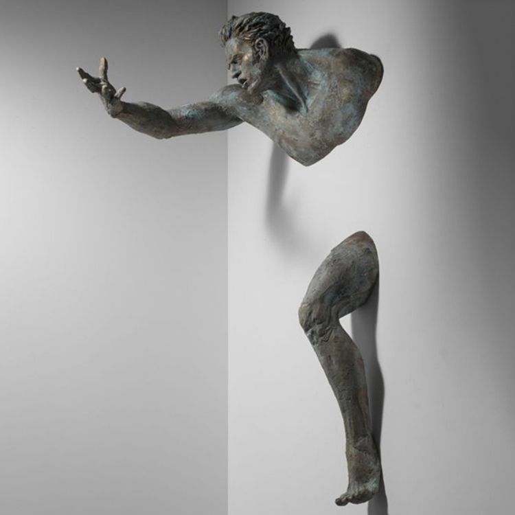 Matteo Pugliese design nude man imbedding wall sculpture