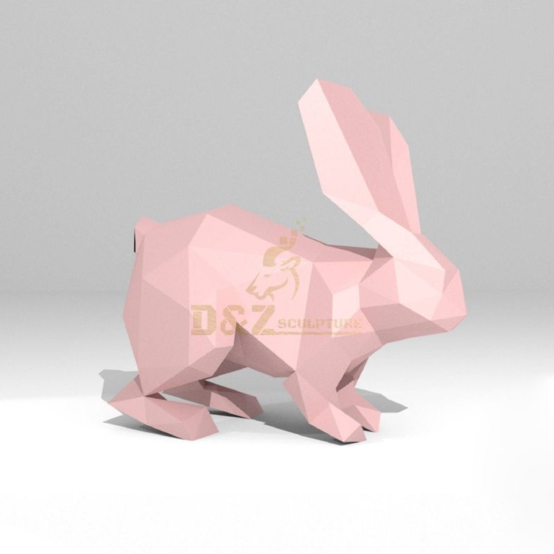 Stainless steel animal rabbits statue