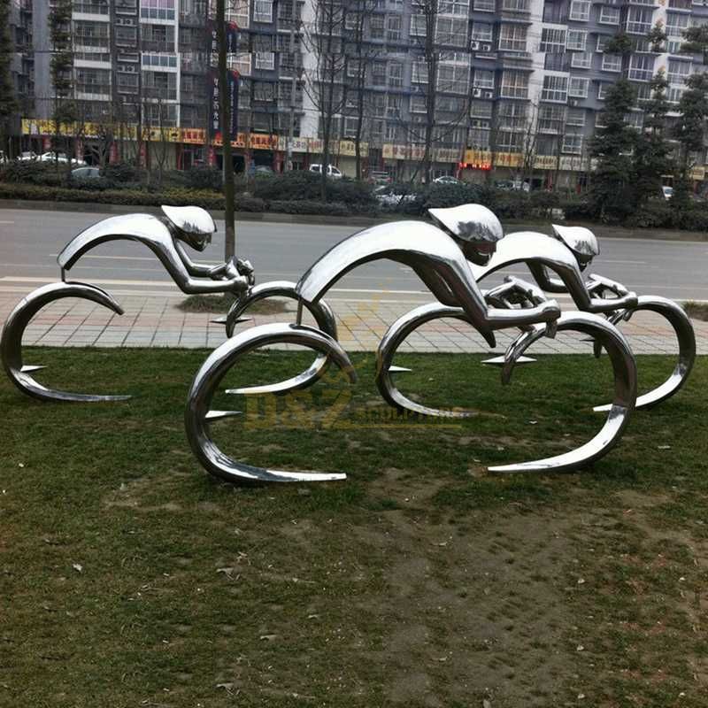 Custom stainless steel bicycle sport sculpture
