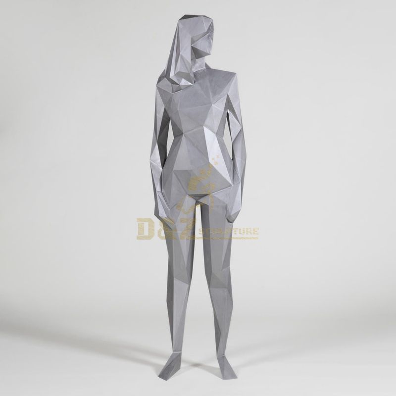 Stainless steel figure mosaic standing woman sculpture