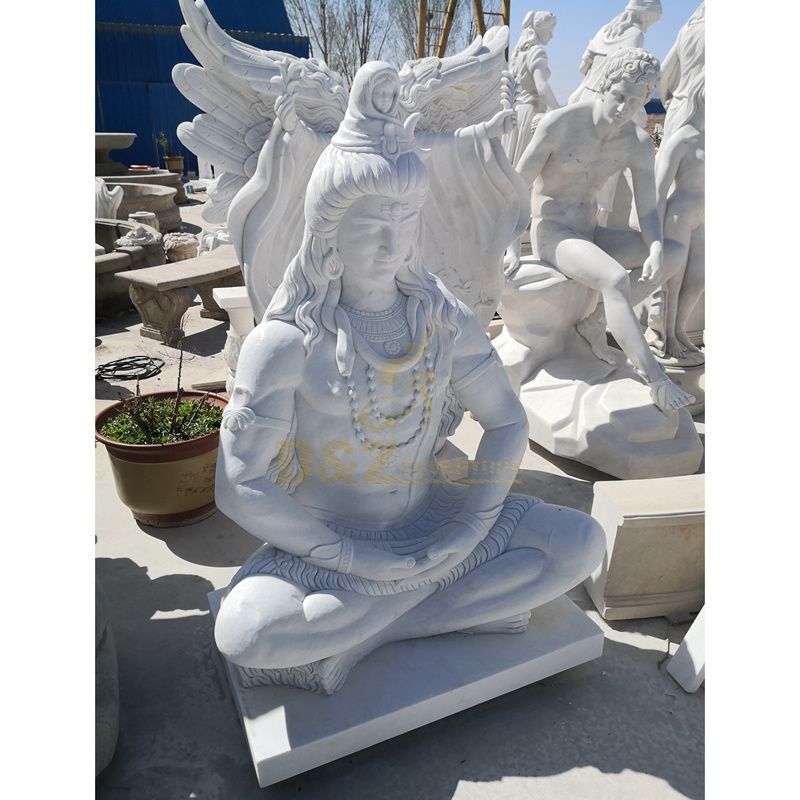 Factory White Marble Indian God Lord Shiva Stone Statue