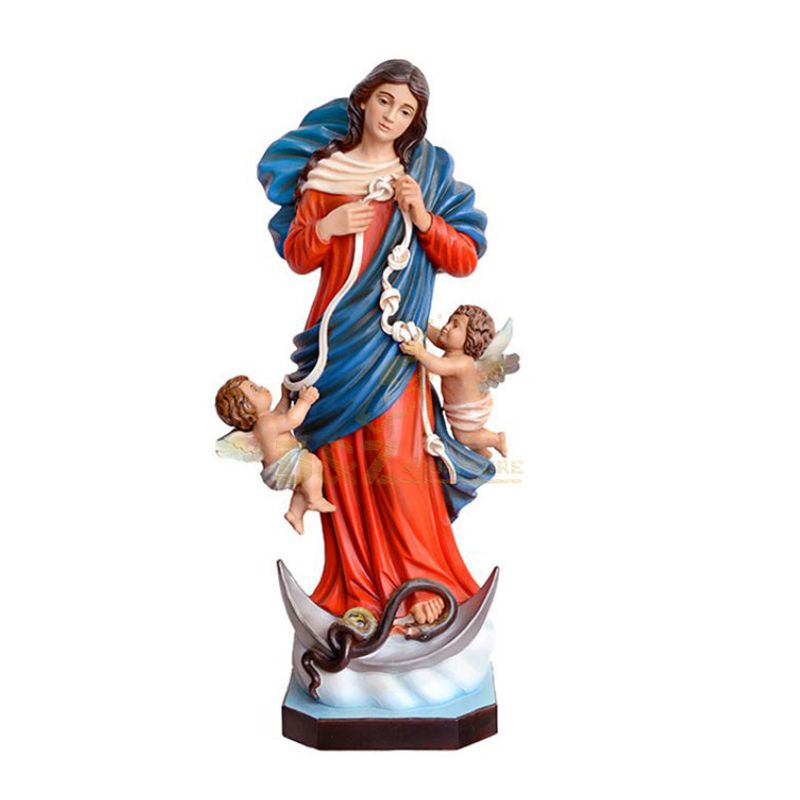 Polyresin Full Color Outdoor Blessed Mother Religious Virgin Mary Resin Statue