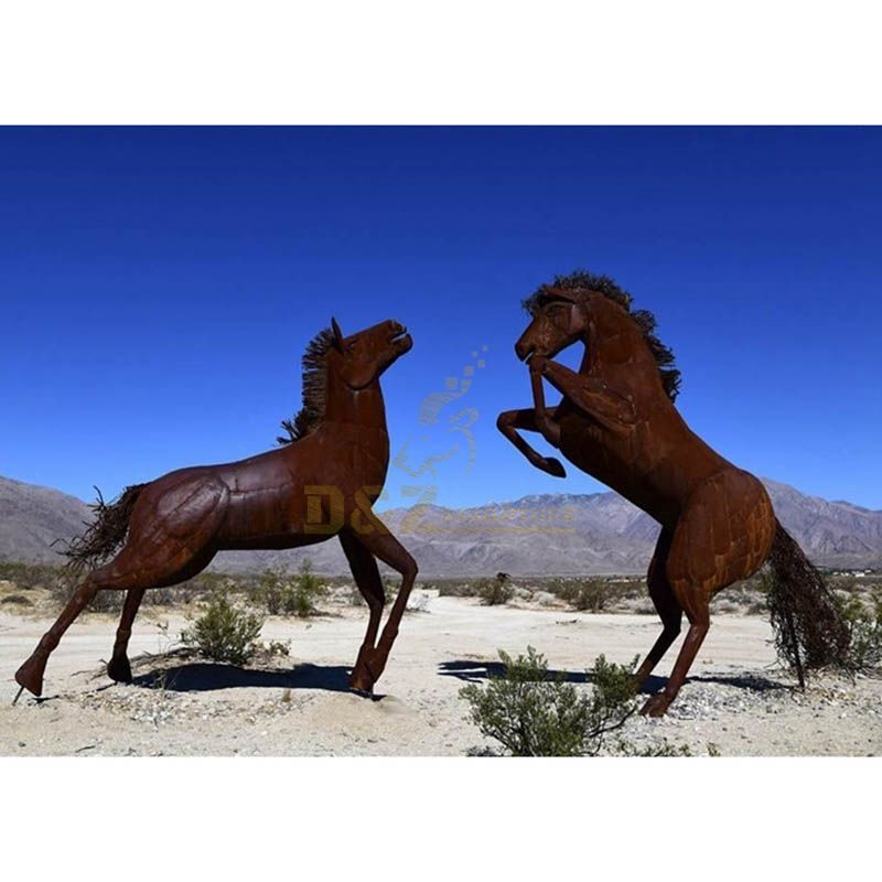 Garden Rusty Corten Steel Animal Horse Sculpture For Sale