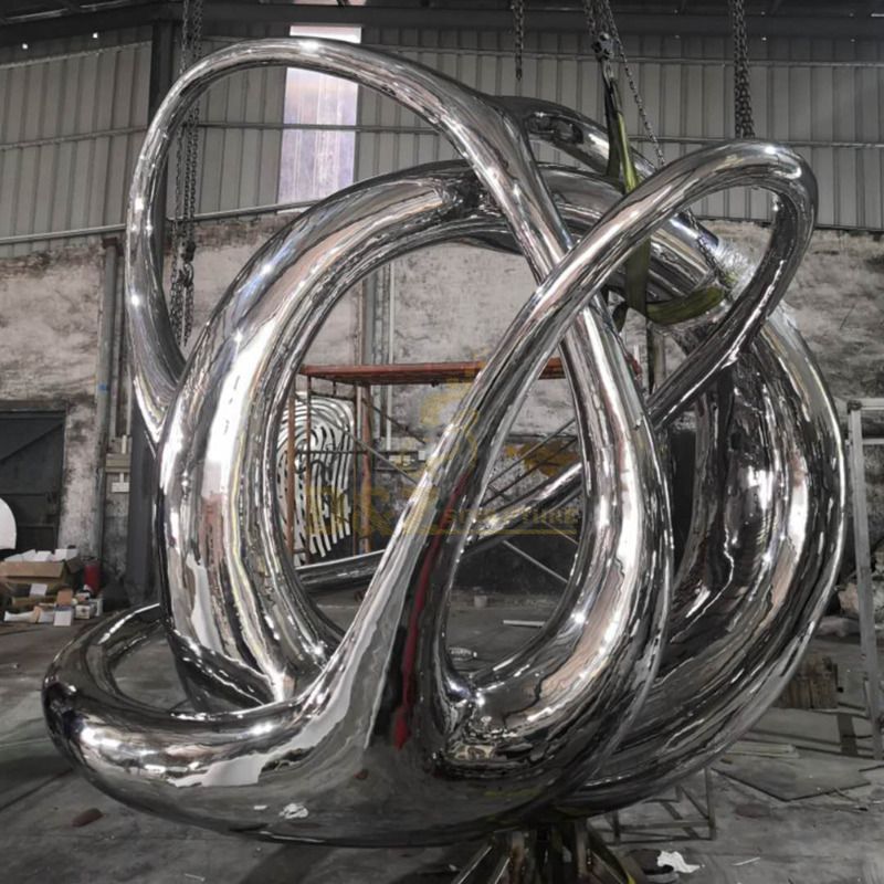 Factory wholesale mirror polished stainless steel garden wire sculpture