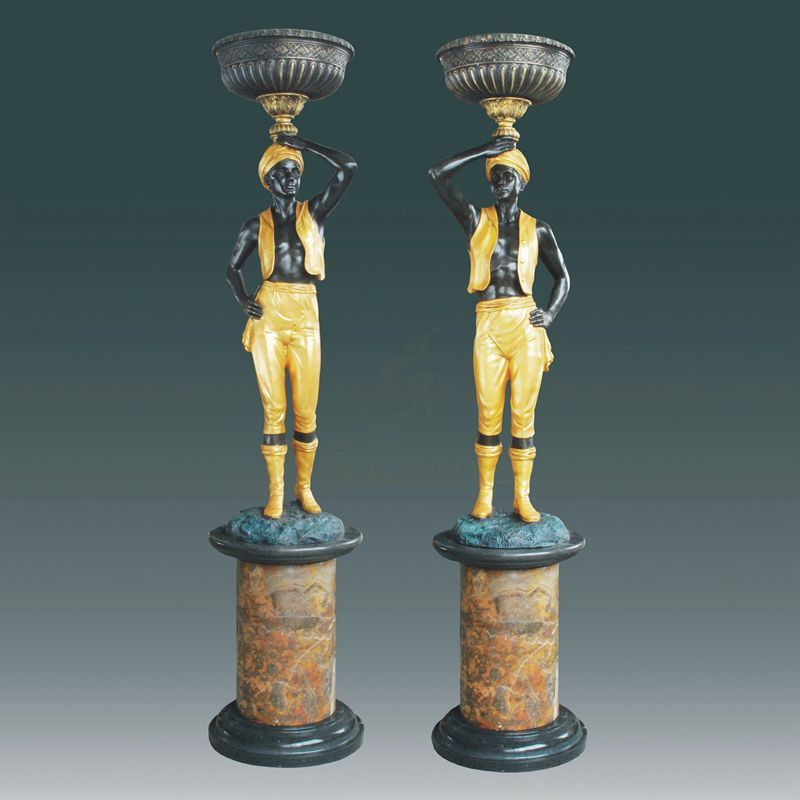 Life Size Home Decoration Bronze Lamps Statue