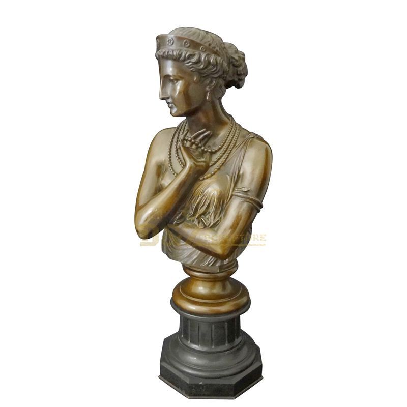 Small Size Woman Statue Brass Figurines Art Bronze Bust Sculpture