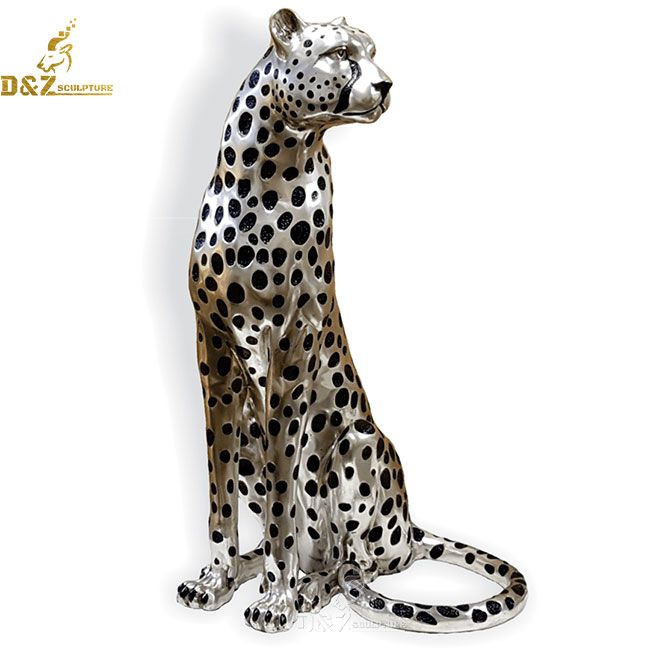 Resin Cheetah Statue Animal Figurine Leopard Sculpture Living room and  Table Desktop Decoration Ornaments - Sitting Leopard