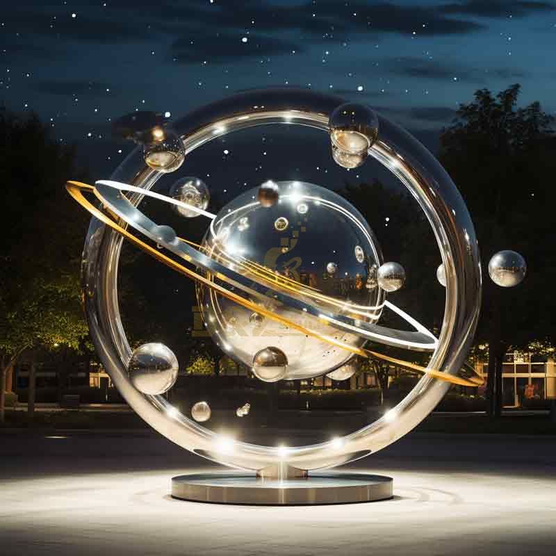 Large outdoor metal art sculpture - Solar System Sculpture