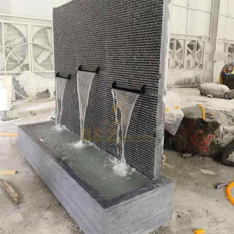 Modern black marble wall water curtain fountain for sale DZ-415