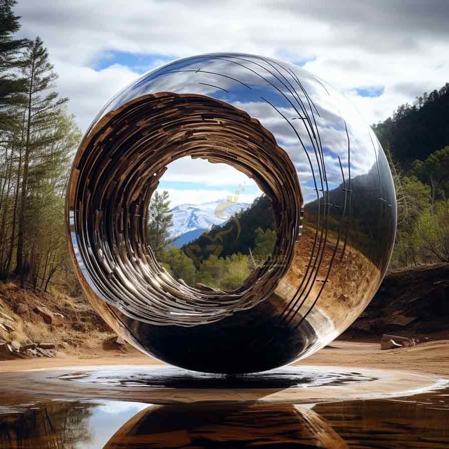 Large Metal Garden Sphere Public Art Sculpture