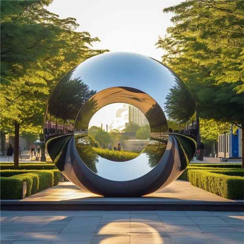 Mirror stainless steel metal garden sphere sculpture DZ-431