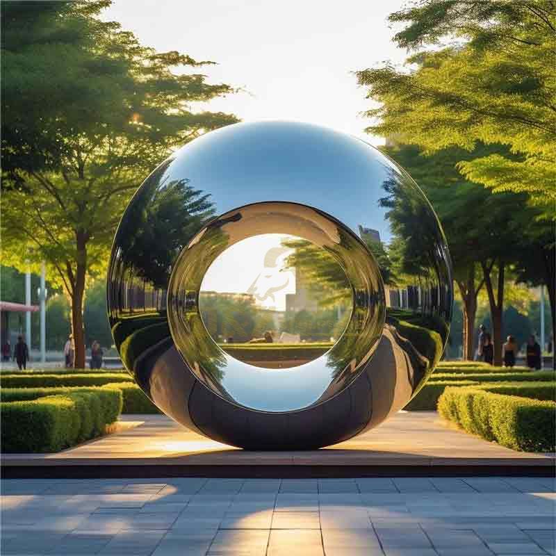 Mirror stainless steel metal garden sphere sculpture DZ-431