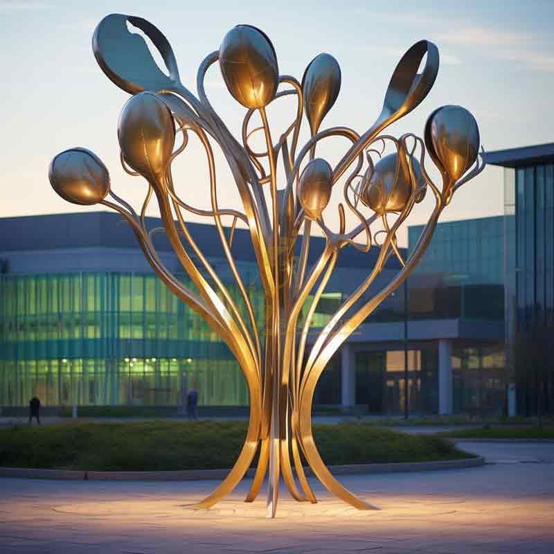 Modern outdoor abstract metal tree light sculpture for sale DZ-433