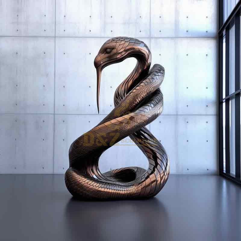 Large Metal Cobra Snake Sculpture