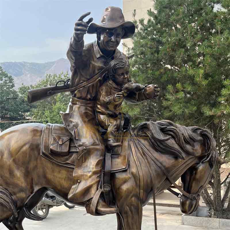 Western classic life size bronze cowboy male sculpture for sale