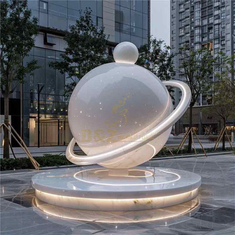 High-end custom modern planet metal sculptures - stylish sphere artworks