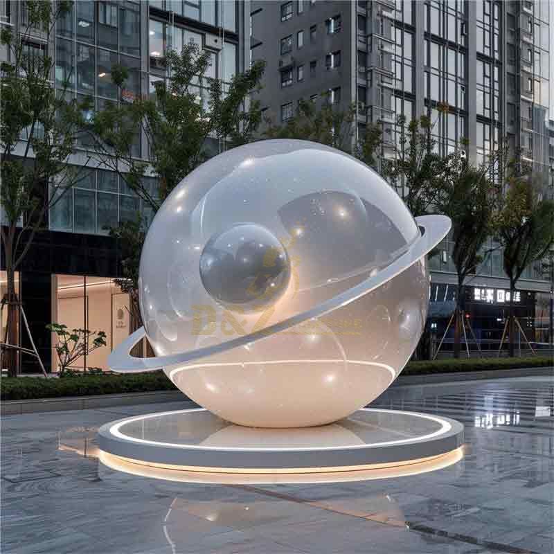 High-end custom modern planet metal sculptures - stylish sphere artworks