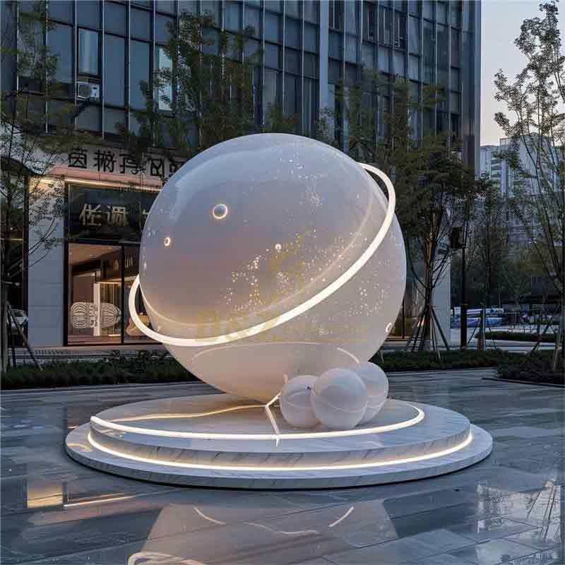 High-end custom modern planet metal sculptures - stylish sphere artworks