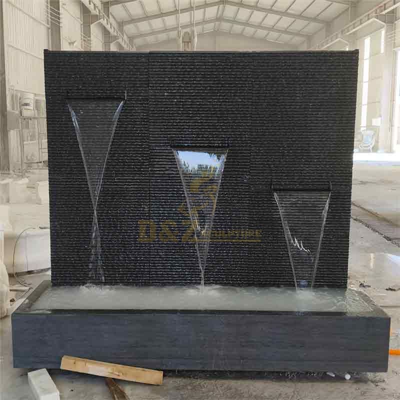 Outdoor marble water curtain fountain sculpture for sale DZ-448