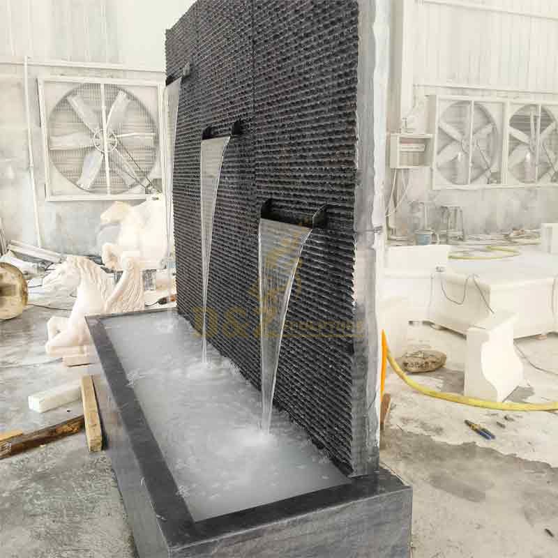Outdoor marble water curtain fountain sculpture for sale DZ-448