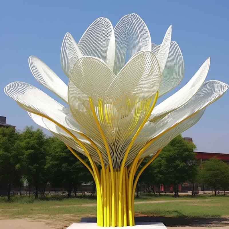 Giant metal flower art sculpture