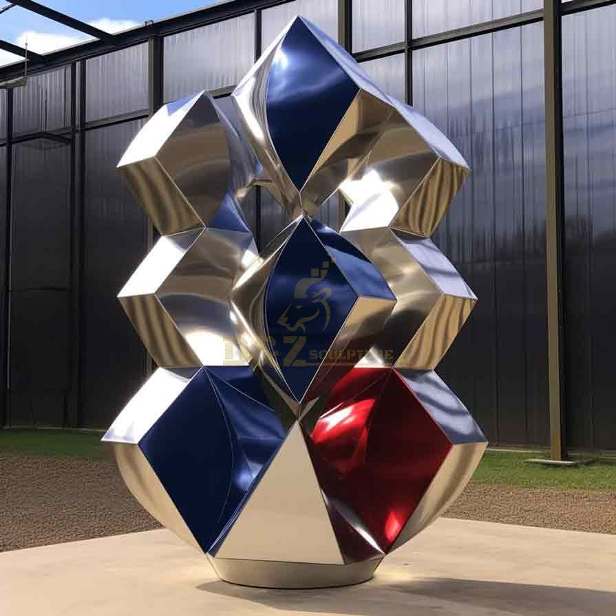 Large Abstract Stainless Steel Geometric Metal Sculpture DZ-464