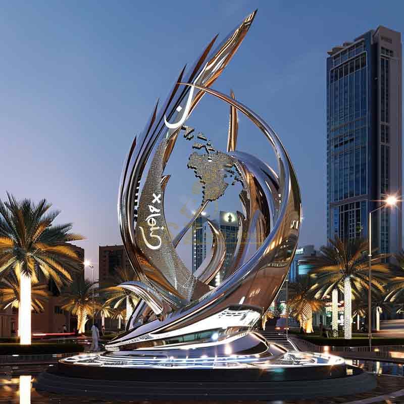 Saudi Arabia modern large urban public metal art sculpture, development theme DZ-470