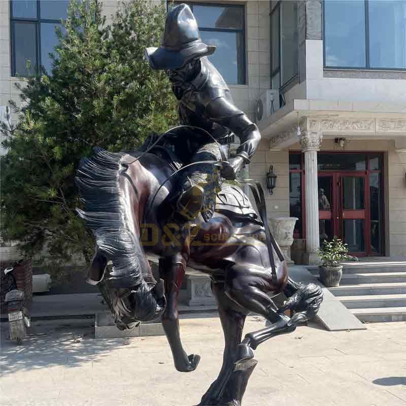 Bronze Statue of Cowboy on Bucking Bronco (Bronco Buster) for Sale DZ-475