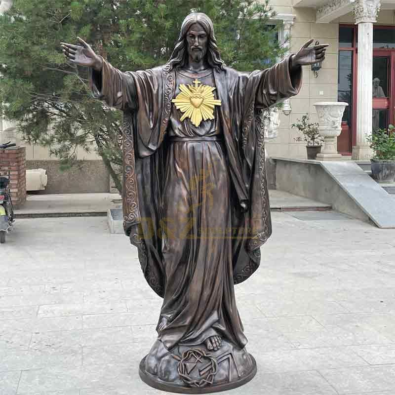 Life size bronze outdoor Sacred heart of Jesus statue for sale DZ-481