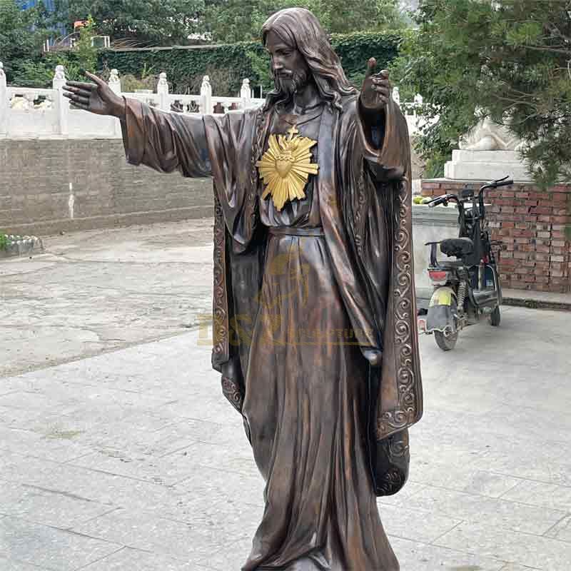 Life size bronze outdoor Sacred heart of Jesus statue for sale DZ-481