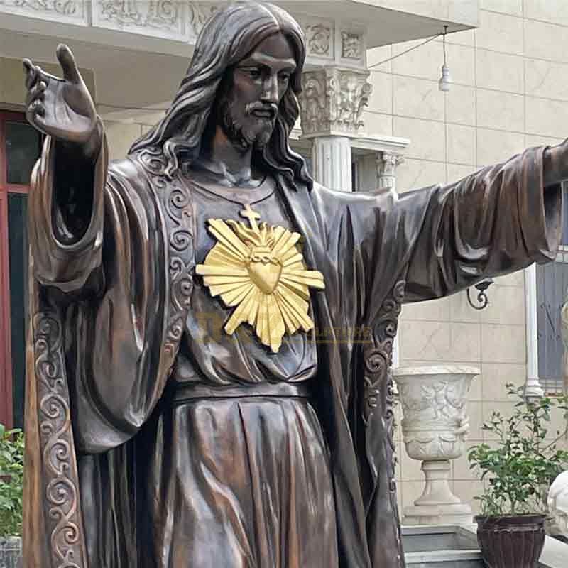 Life size bronze outdoor Sacred heart of Jesus statue for sale DZ-481