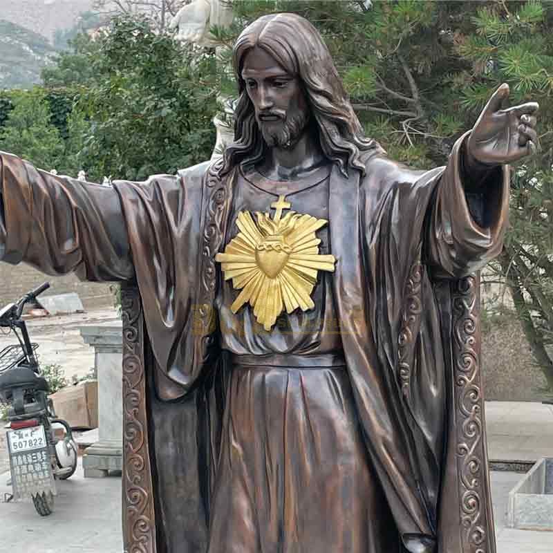 Life size bronze outdoor Sacred heart of Jesus statue for sale DZ-481