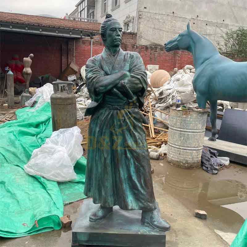 Outdoor Life Size Japanese Samurai Bronze Statues for Sale DZ-485