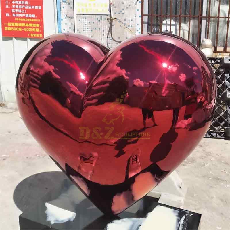 Large Red Metal Heart Art Sculpture For Sale DZ-488