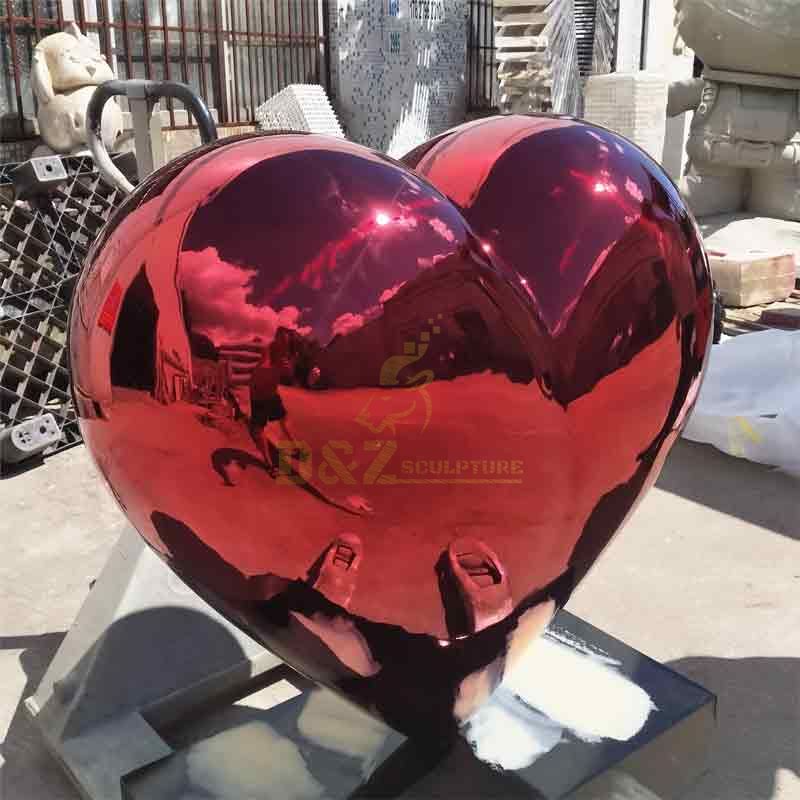 Large Red Metal Heart Art Sculpture For Sale DZ-488