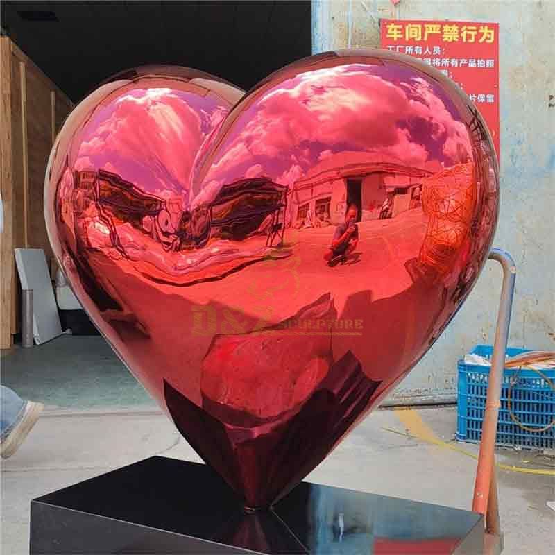 Large Red Metal Heart Art Sculpture For Sale DZ-488