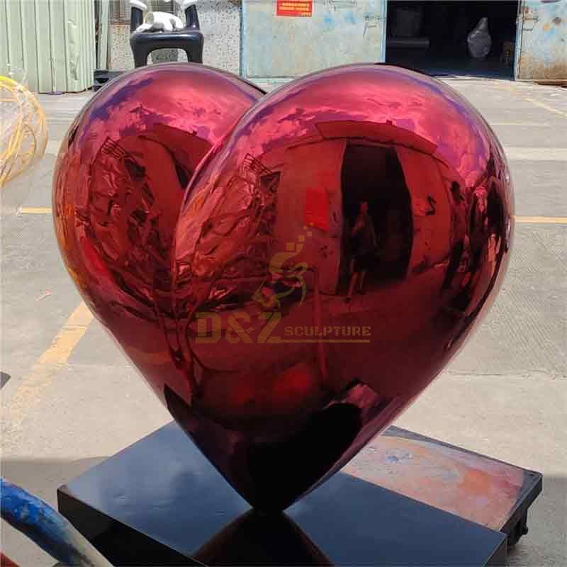 Large Red Metal Heart Art Sculpture For Sale DZ-488