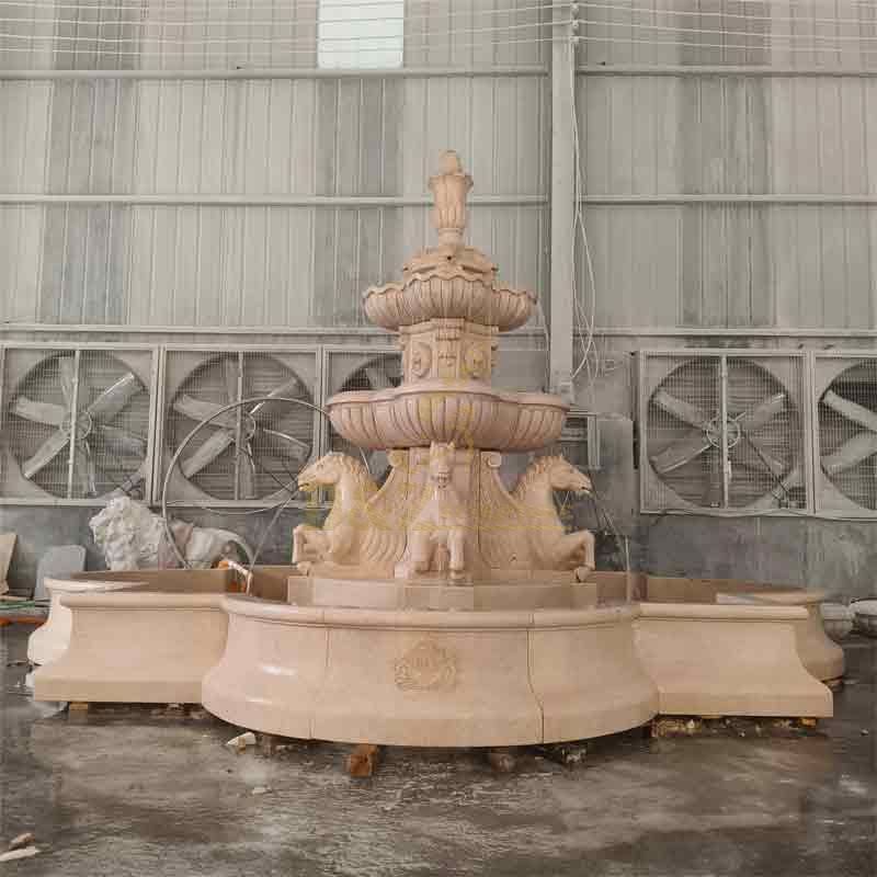 Large Stone Outdoor Horse Fountain Sculpture for Sale DZ-489