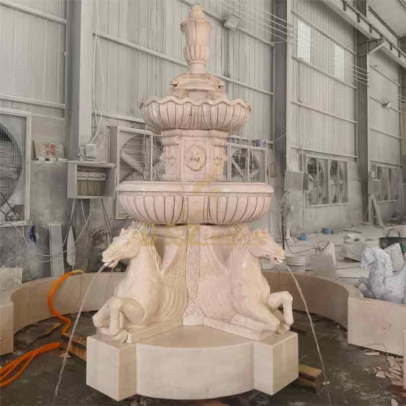 Large Stone Outdoor Horse Fountain Sculpture for Sale DZ-489