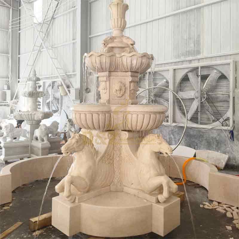 Large Stone Outdoor Horse Fountain Sculpture for Sale DZ-489