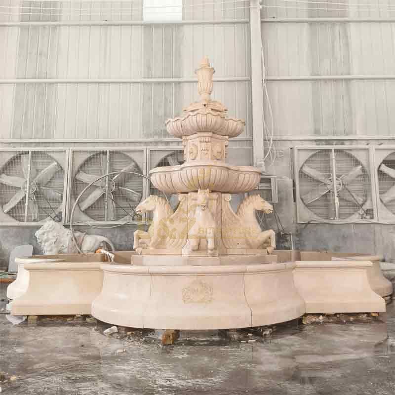 Large Stone Outdoor Horse Fountain Sculpture for Sale DZ-489