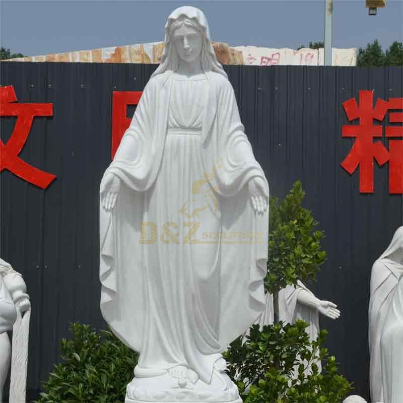 life-size natural white marble Our Lady of Grace outdoor garden statue for sale