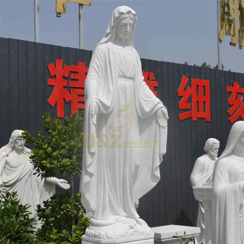 life-size natural white marble Our Lady of Grace outdoor garden statue for sale