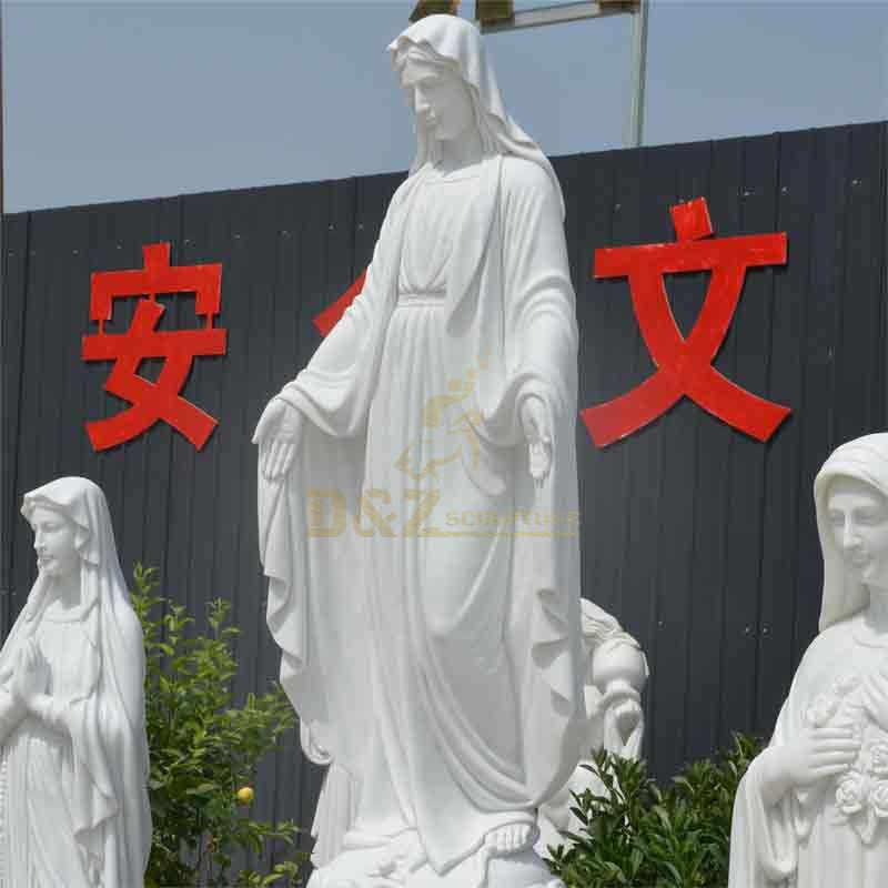 life-size natural white marble Our Lady of Grace outdoor garden statue for sale