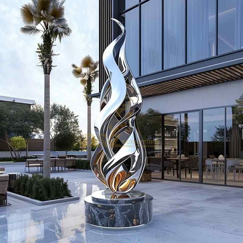 Large Abstract Metal Flame Sculpture - BBQ Restaurant Theme Sculpture DZ-492