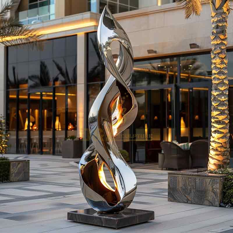 Large Abstract Metal Flame Sculpture - BBQ Restaurant Theme Sculpture DZ-492