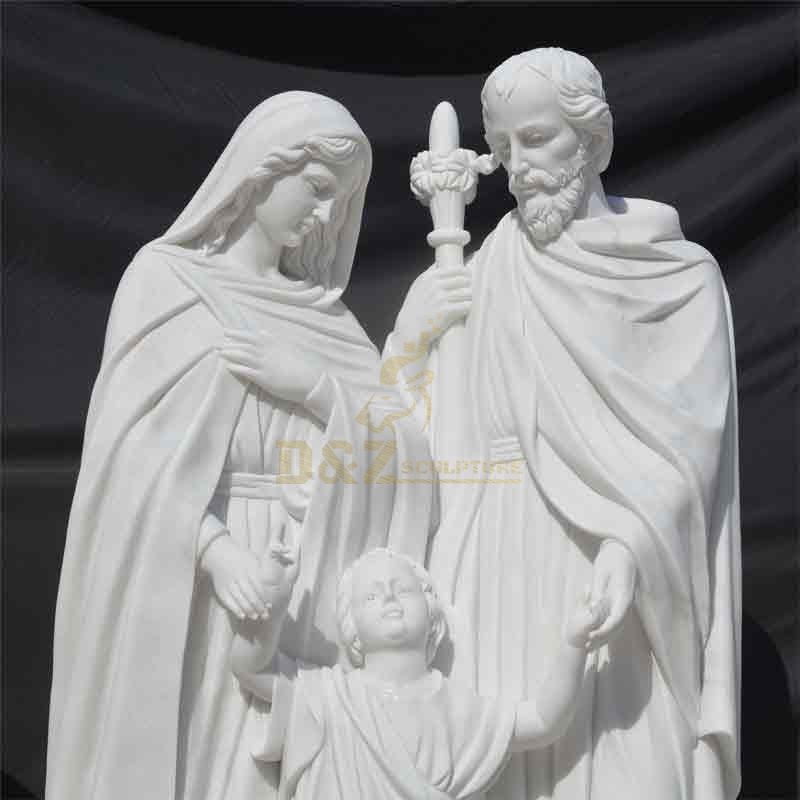 Outdoor White Marble Life Size Catholic Holy Family Statue for Sale DZ-494