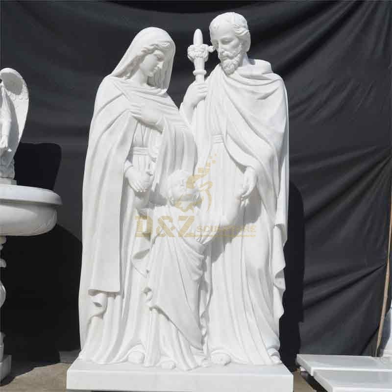 Outdoor White Marble Life Size Catholic Holy Family Statue for Sale DZ-494